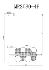 Подвесная люстра MyFar Michelle MR2080-4P 1