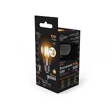 Лампа светодиодная филаментная Gauss E27 10W 2700К прозрачная 102802110 1