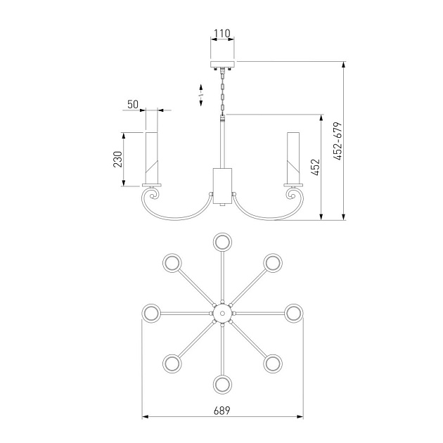 Подвесная люстра Eurosvet Banci 60117/8 никель изображение 2 Подвесная люстра Eurosvet Banci 60117/8 никель Фото № 2