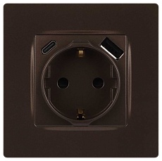 Розетка ЭРА Серия 12 12-4108-13 2P+E 16A-250В со шторками с USB type-A+C 5В-3А бронза Б0067757 1
