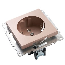 Розетка 2P+PE Stekker Катрин со шторками шампань GLS16-7110-02 39596 2