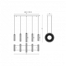 Подвесная светодиодная люстра iLedex Crystal ice 4460-5 72W CR 1