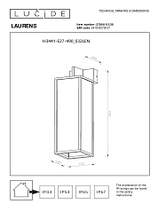 Уличный настенный светильник Lucide Laurens 27806/01/30 1