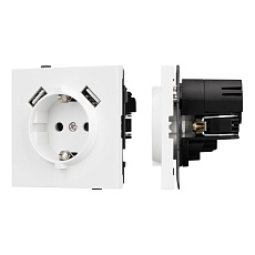 Механизм розетки с USB зарядкой SCT-TENDO-MUAA-PL-WH (230V, 16A) Arlight 054082