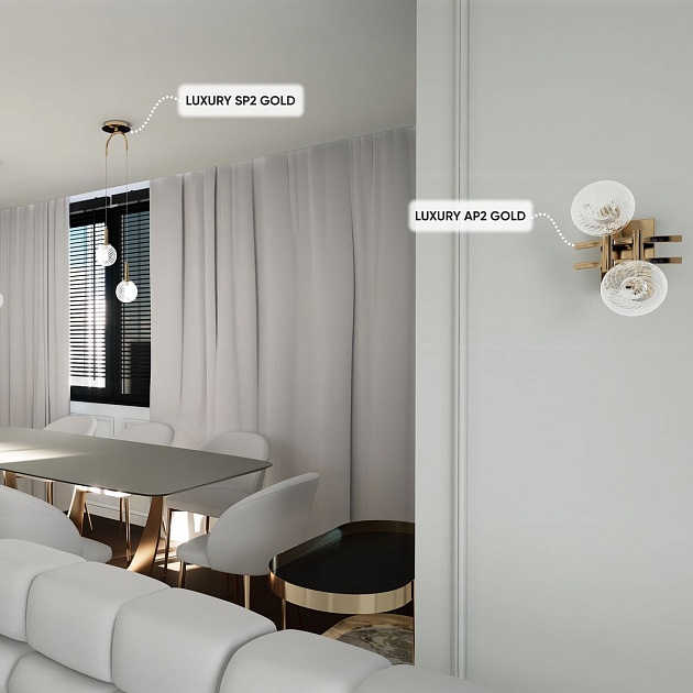 Бра Crystal Lux Luxury AP2 Gold изображение 6 Бра Crystal Lux Luxury AP2 Gold Фото № 6