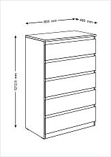 Комод Шведский Стандарт Мальта 80х121 с 5 ящиками 2.05.02.090.5 3