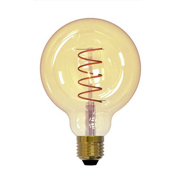 Лампа светодиодная филаментная Uniel E27 4W 2250K прозрачная LED-G95-4W/GOLDEN/E27/CW GLV21GO UL-00001818 фото 