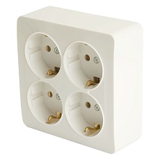 Розетка 4-местная 2P+PE Stekker София белый MST16-14S-01 49310 