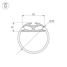 Профиль Arlight ROUND-D30-2000 ANOD 023860 1