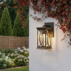 Уличный настенный светильник Elektrostandard Spica D черное золото GL 1026D a048172 1