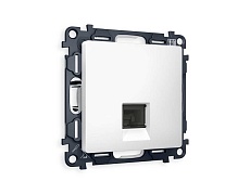 Комплект механизма телефонной розетки AMBRELLA VOLT ALFA Белый матовый RJ-11(4P4C) с шторкой QUANT (AP1320, VM190) MA132030