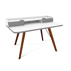 Письменный стол Sheffilton SHT-TU9-2/TT31 120/65 ЛДСП темный орех/белый шагрень/серый 2726442503