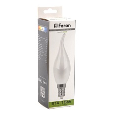 Лампа светодиодная Feron E14 15W 4000K Свеча на ветру Матовая 38262 2