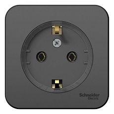 Розетка 2К+З Systeme Electric Blanca 16A 250V антрацит BLNRA110116