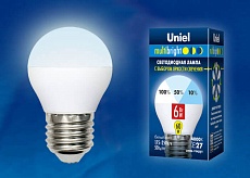 Лампа светодиодная Uniel E27 6W 4000K матовая LED-G45-6W/NW/E27/FR/MB PLM11WH UL-00002378 1
