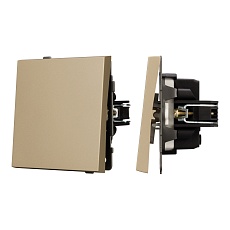 Механизм выключателя одноклавишный непроходной SWT-TENDO-MK01-SFPL-GD (230V, 10A) Arlight 054567