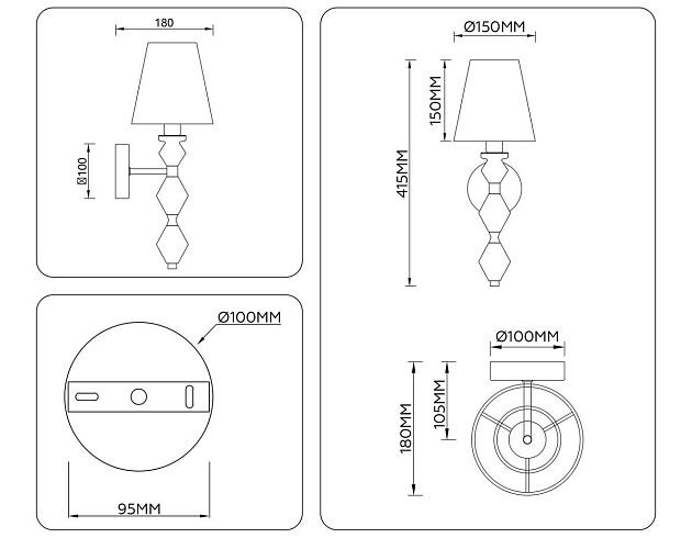 Настенный светильник Ambrella Light HIGH LIGHT LH75409 изображение 4 Настенный светильник Ambrella Light HIGH LIGHT LH75409 Фото № 4
