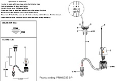 Подвесной светильник Crystal Lux Princess SP1 3