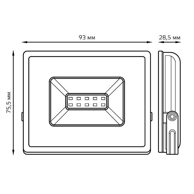 Прожектор светодиодный Gauss 10W 613100310 изображение 3 Прожектор светодиодный Gauss 10W 613100310 Фото № 3
