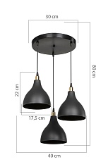 Подвесная люстра Toplight Marjory TL1615H-03BK 3