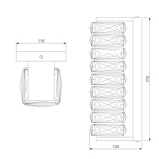 Настенный светодиодный светильник Eurosvet Blitz 40259 Led хром/ прозрачный хрусталь Strotskis 1