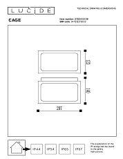 Уличный настенный светильник Lucide Cage 27804/01/29 1