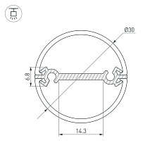 Профиль Arlight Round-D30-Dual-2000 Anod 029114 1