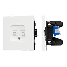 Механизм компьютерной розетки двойной SCT-TENDO-MPC2-SFPL-WH (RJ-45, CAT6) Arlight 054598