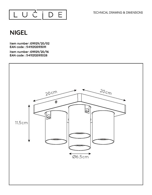Спот Lucide Nigel 09929/20/02 фото 2