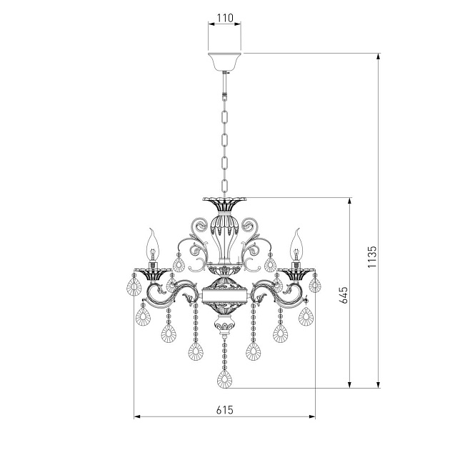 Подвесная люстра Bogates 294/6 Strotskis изображение 2 Подвесная люстра Bogates 294/6 Strotskis Фото № 2