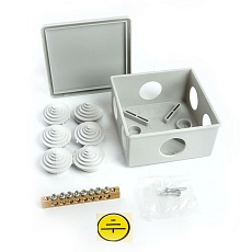 Коробка разветвительная уравнивания потенциалов (КУП) Stekker EBX20-36-44, 85*85*40мм, 6 вводов, IP44, светло-серая (GE41360) 39996 5