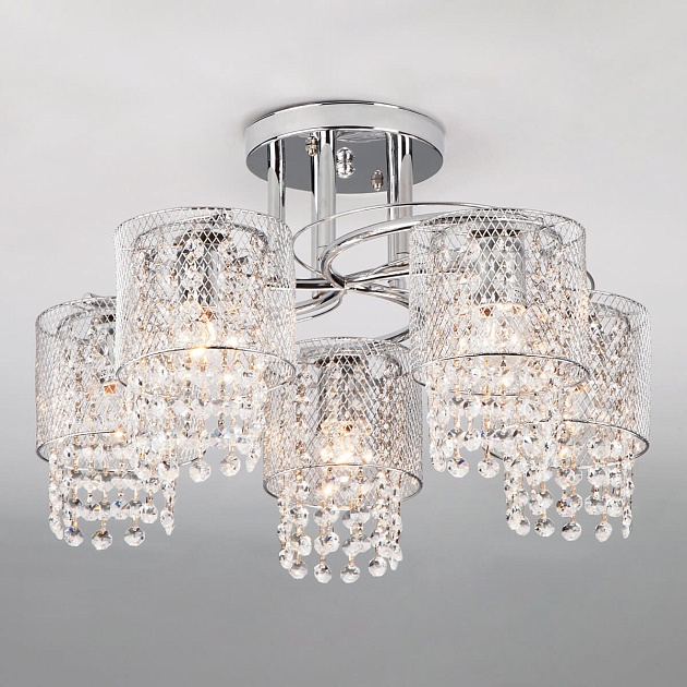 Потолочный светильник Eurosvet 30137/5 хром изображение 1 Потолочный светильник Eurosvet 30137/5 хром Фото № 1