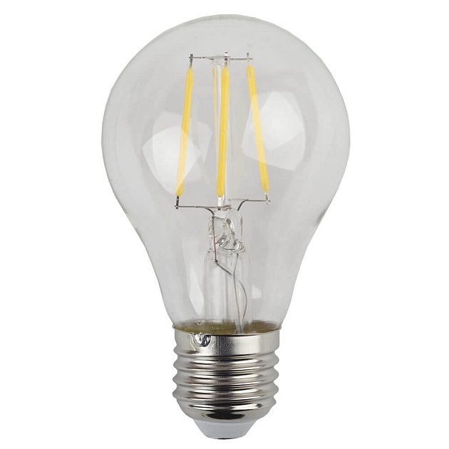 Лампа светодиодная филаментная ЭРА E27 5W 2700K прозрачная F-LED A60-5W-827-E27 Б0019010 фото 