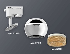Комплект трекового светильника Ambrella light Track System XT1104005 PSL/CF серебро полированное/кофе (A2520, C1104, N7195) 2