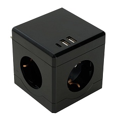 Разветвитель сетевой Stekker 3гн с/з 2хUSB A+Type C ADP16-33-21 49658 3