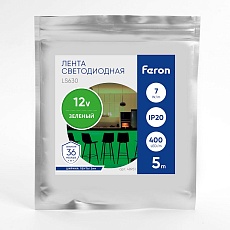 Светодиодная лента Feron 7W/m 400LED/m COB зеленый 5М LS630 48951 1