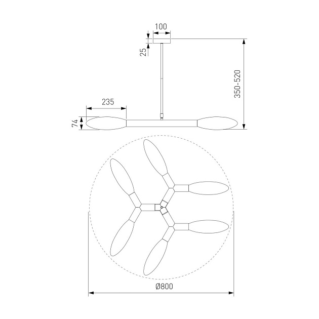 Потолочная люстра Eurosvet Covalent 30180/6 черный Фото № 2