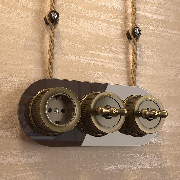 Розетка с заземлением Werkel Ретро бронзовый W5771012 4690389166549 Фото № 3