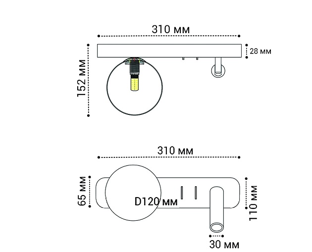Бра Italline IT08-8024 black 3000K Фото № 2