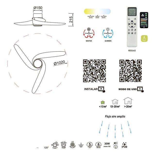 Люстра потолочная-вентилятор Mantra Groenland 9066 Фото № 2