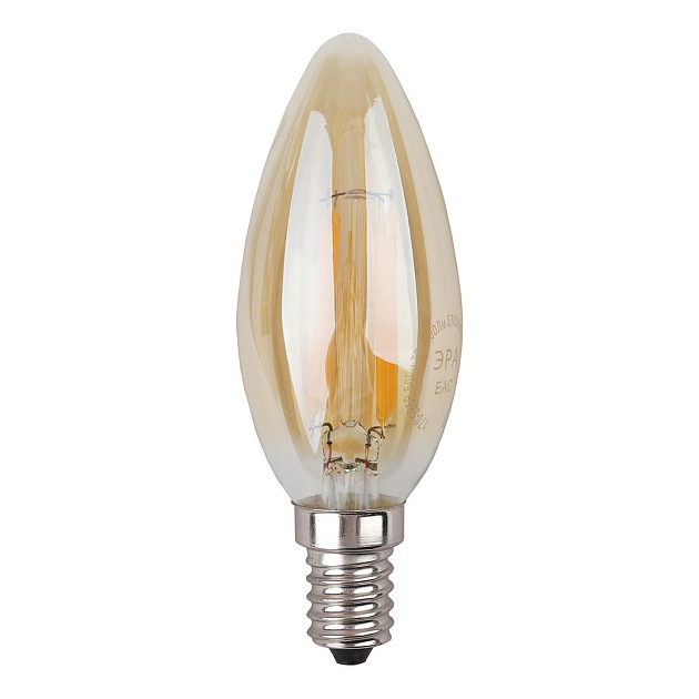 Лампа светодиодная филаментная ЭРА E14 5W 4000K золотая F-LED B35-5W-840-E14 gold Б0047032 фото 