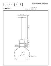 Подвесной светильник Lucide Julius 34438/20/61 1