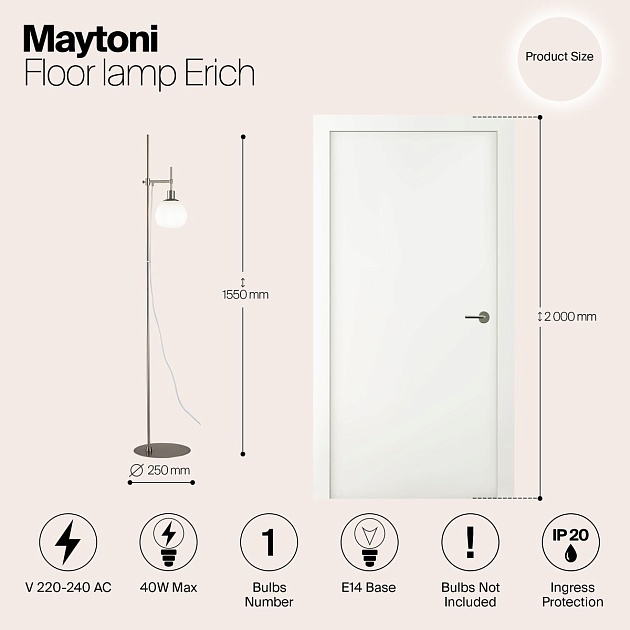 Торшер Maytoni Erich MOD221-FL-01-N Фото № 2