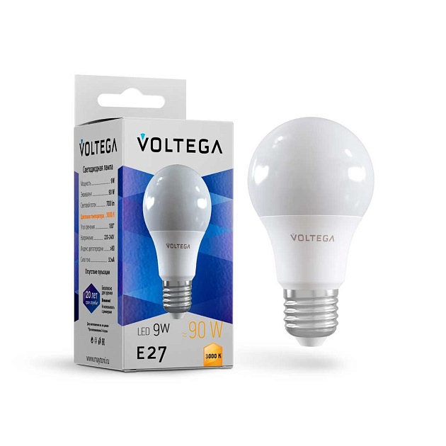 Лампа светодиодная Voltega E27 7W 3000K матовая 7244 Фото № 2