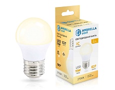 Лампа светодиодная Шар G45 11W 2700K Ambrella light Bulding 451103 2