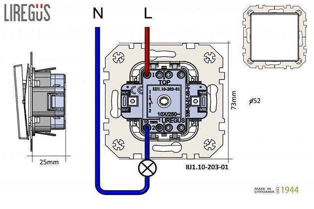 Выключатель одноклавишный Liregus Epsilon серебро 28-1859 Фото № 2