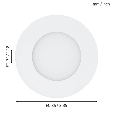Встраиваемый светодиодный светильник Eglo Fueva 1 (3 шт) 98633 1
