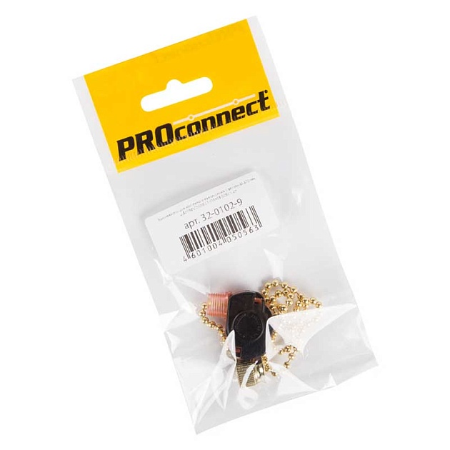 Выключатель для настенного светильника с цепочкой 270 мм «Gold» индивидуальная упаковка 1 шт. PROCONNECT 32-0102-9 Фото № 1