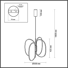 Подвесной светодиодный светильник Odeon Light Exclusive L-Vision Piuma 6665/53L 4