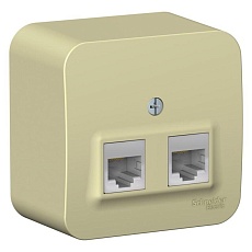Розетка компьютерная 2хRJ45 Systeme Electric Blanca кат.5E бежевая BLNIA045457